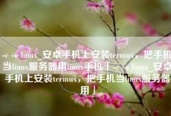 -c -o linux_安卓手机上安装termux，把手机当linux服务器用linux手机「-c -o linux_安卓手机上安装termux，把手机当linux服务器用」