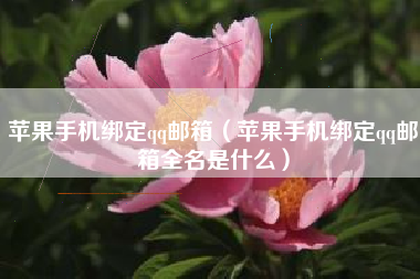 苹果手机绑定qq邮箱（苹果手机绑定qq邮箱全名是什么）