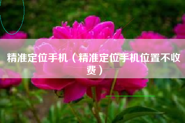 精准定位手机（精准定位手机位置不收费）